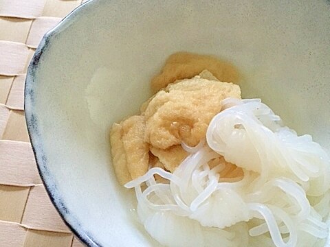 結びしらたきと油揚げの塩煮✿